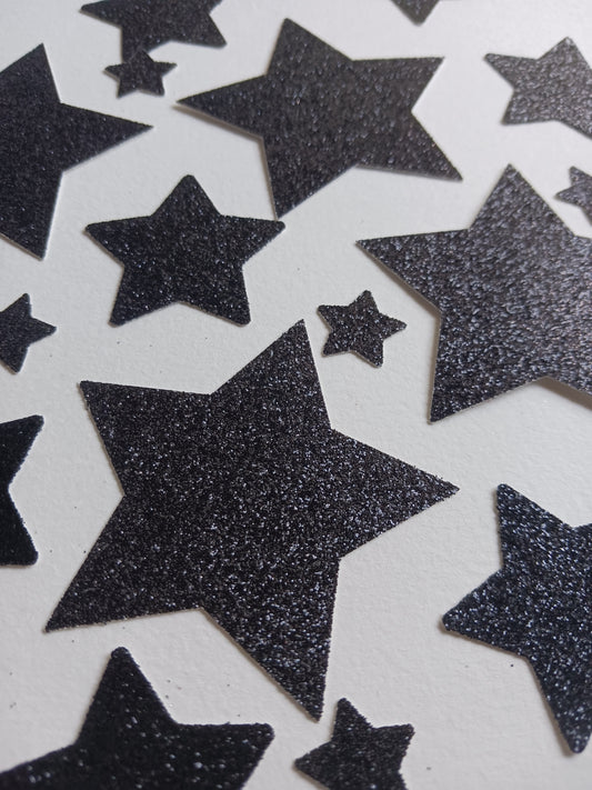 Black glitter stars | Confetti