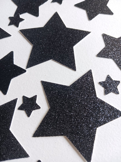 Black glitter stars | Confetti