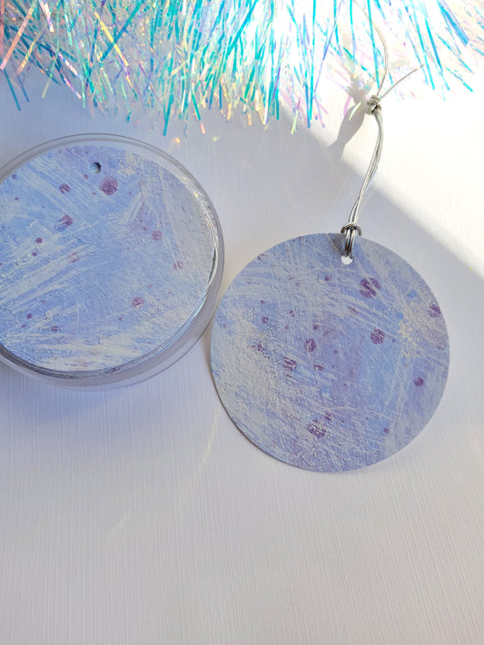 Hand-Painted Holiday Gift Tags | Abstract Art Tags (Set of 10) | Frosty Lavender
