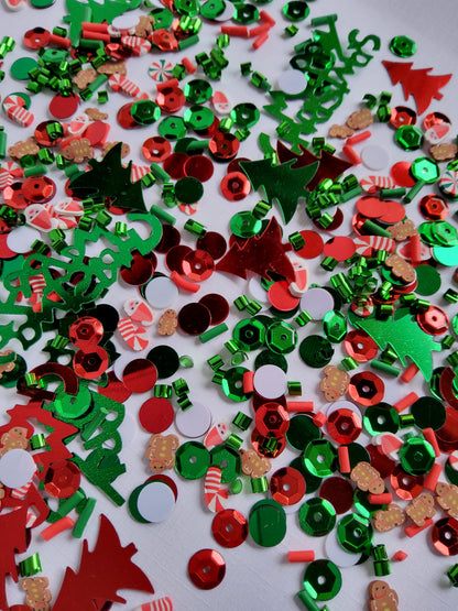 Razzle Dazzle Confetti | Gingerbread Candy Cane Christmas Mix | Red & Green