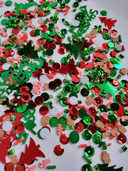 Razzle Dazzle Confetti | Gingerbread Candy Cane Christmas Mix | Red & Green