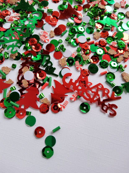Razzle Dazzle Confetti | Gingerbread Candy Cane Christmas Mix | Red & Green