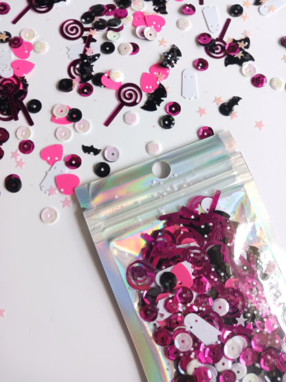Halloween Pink + Black Glamoween | Razzle Dazzle Confetti