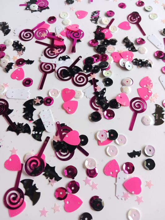 Halloween Pink + Black Glamoween | Razzle Dazzle Confetti